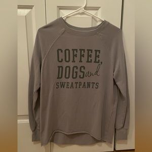 Coffee Dogs and Sweatpants cute light grey sweatshirt! Size XS
